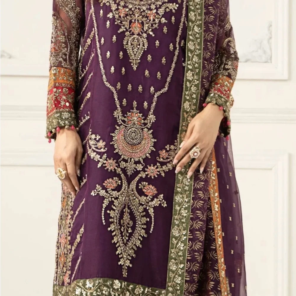 Purple Embroidered Wedding Dress - Picture 3 of 7